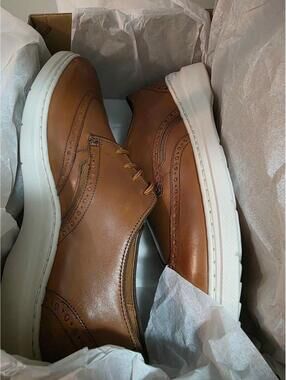 Clarks Dennet Wing Dark Tan Leather Shoes